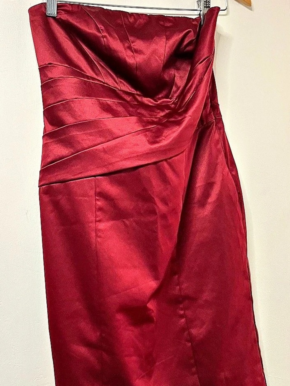 Draped Midi Skirt in Red Like New